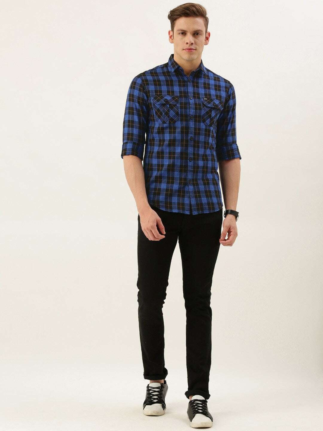 Shop Men Casual Checked Shirt Online.