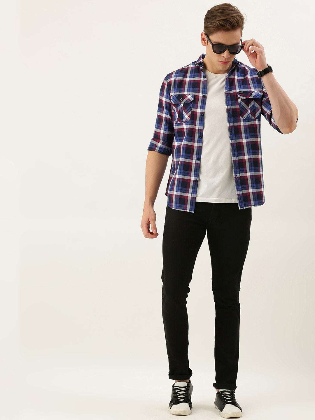 Shop Men Casual Checked Shirt Online.