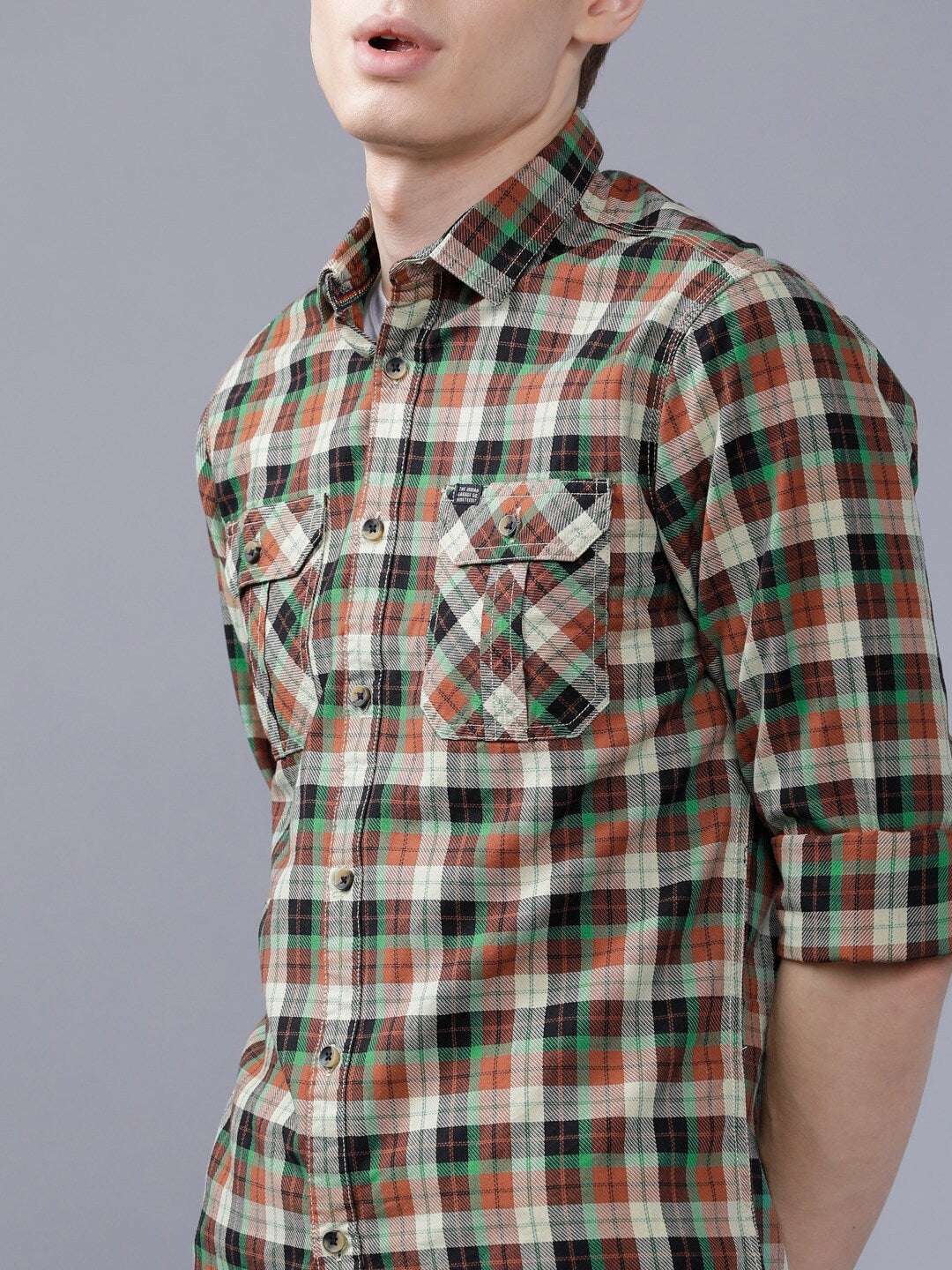 Shop Men Casual Checked Shirt Online.