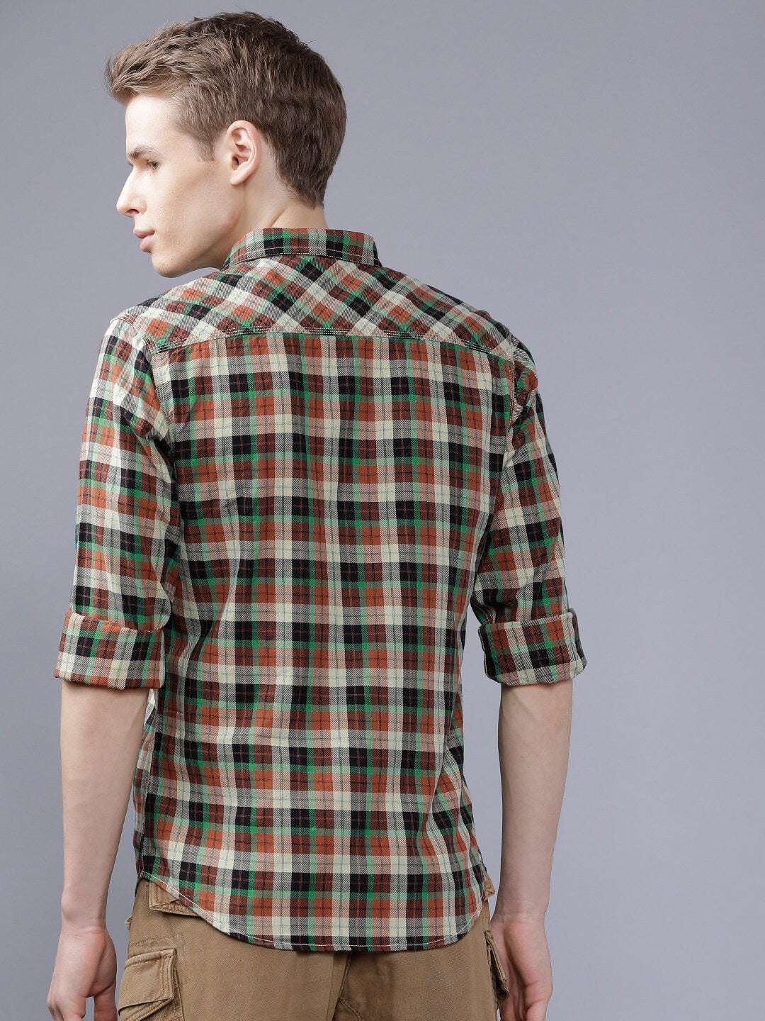 Shop Men Casual Checked Shirt Online.