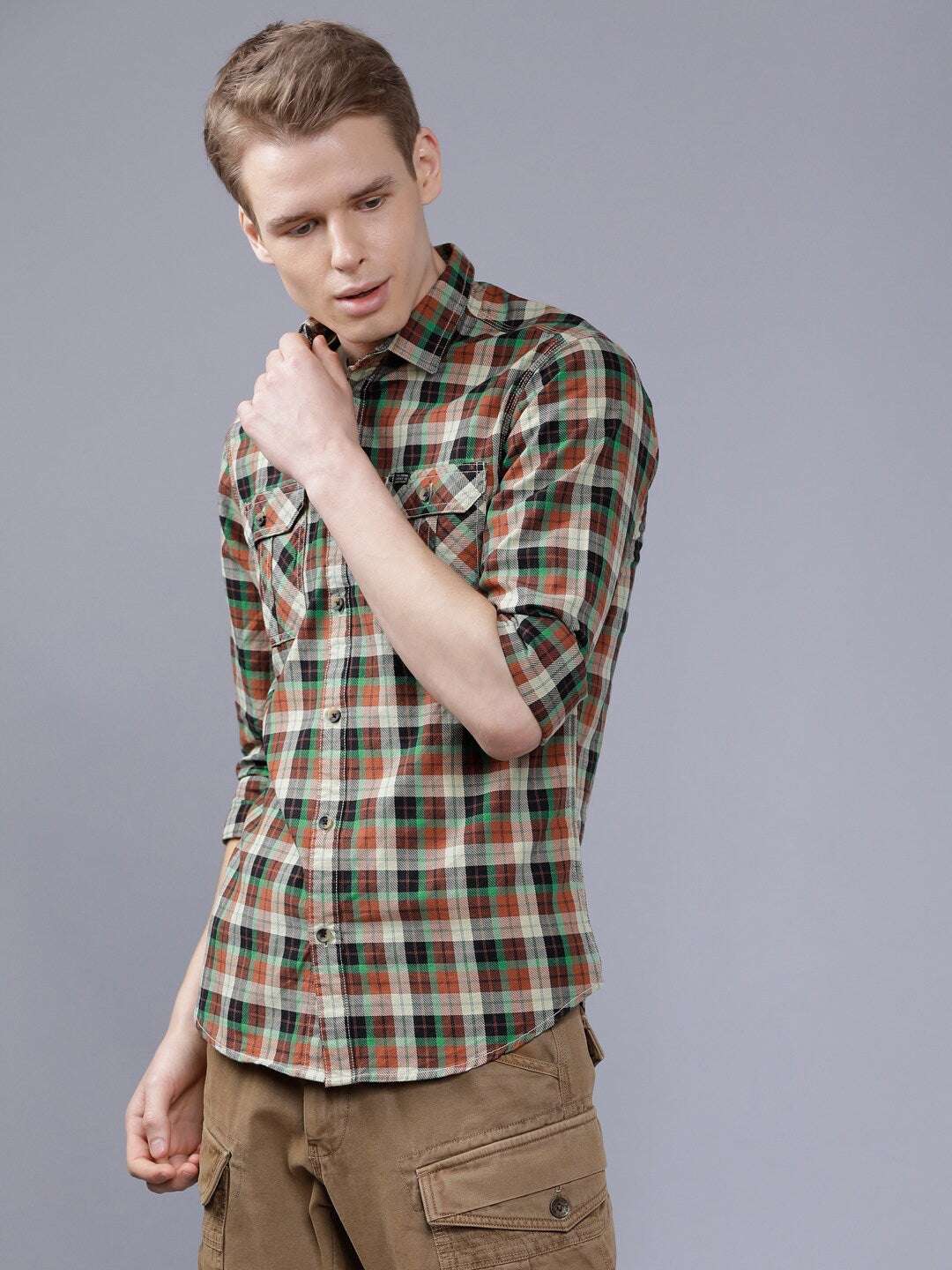 Shop Men Casual Checked Shirt Online.