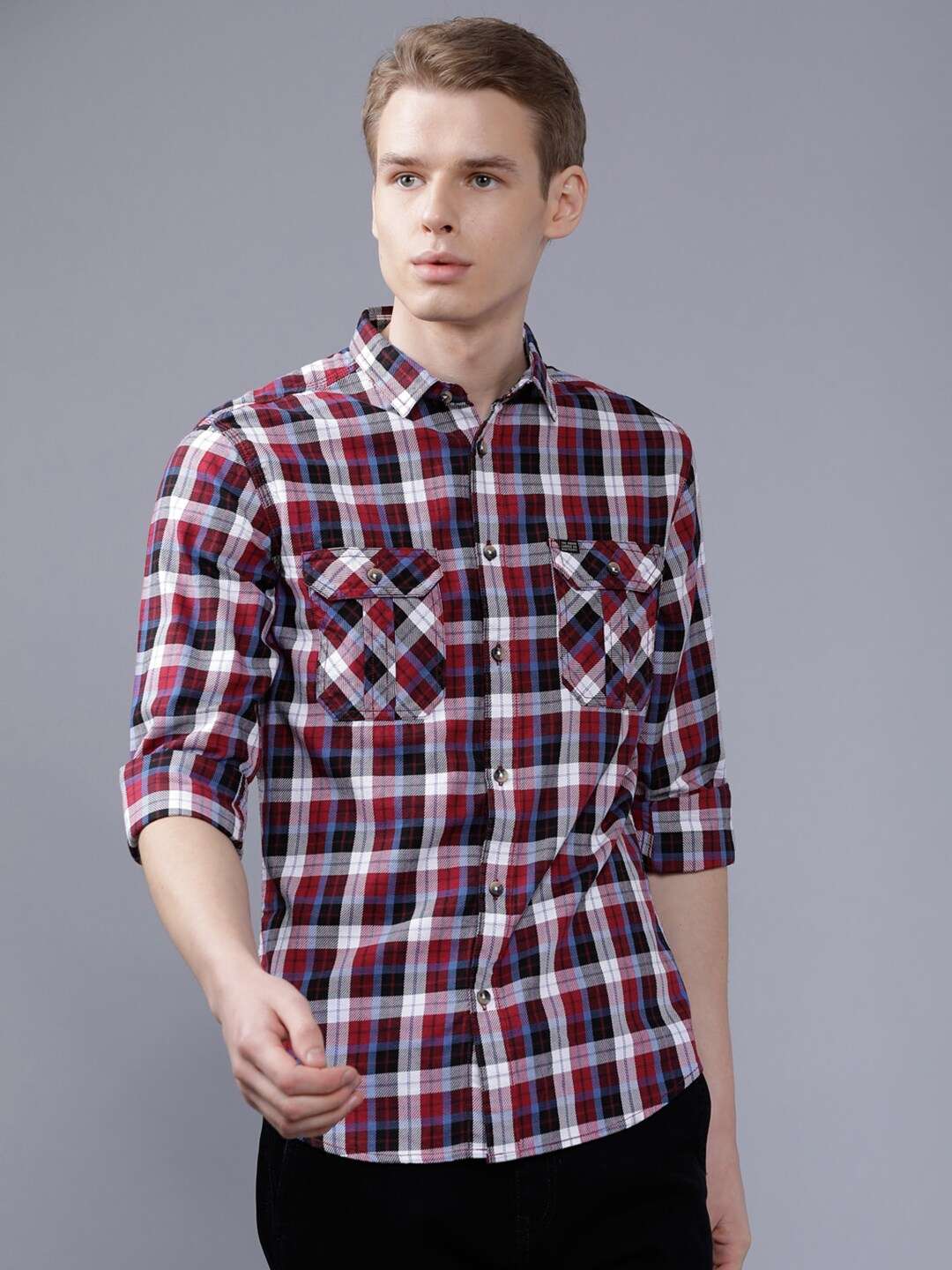 Shop Men Casual Checked Shirt Online.