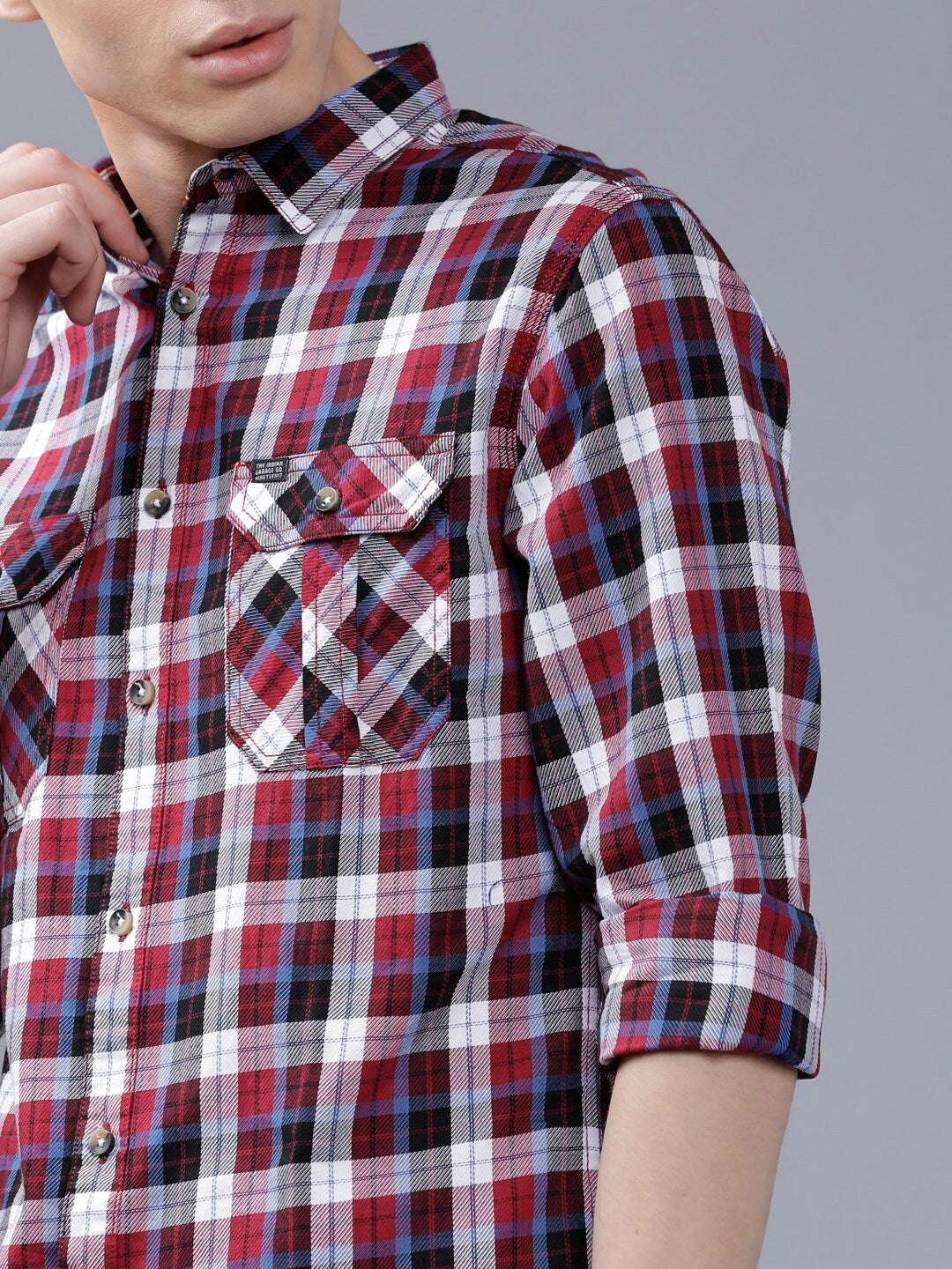 Shop Men Casual Checked Shirt Online.