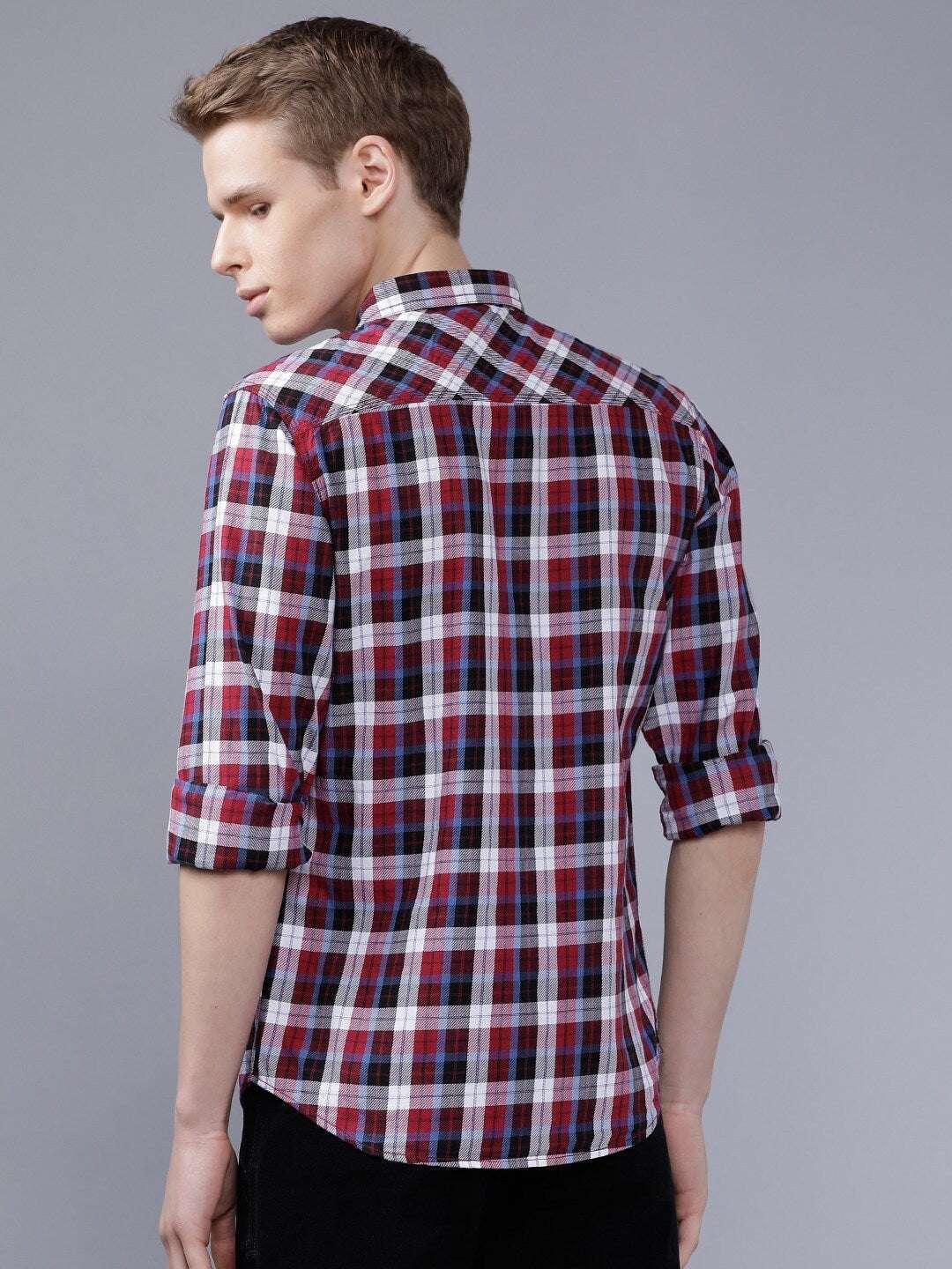 Shop Men Casual Checked Shirt Online.