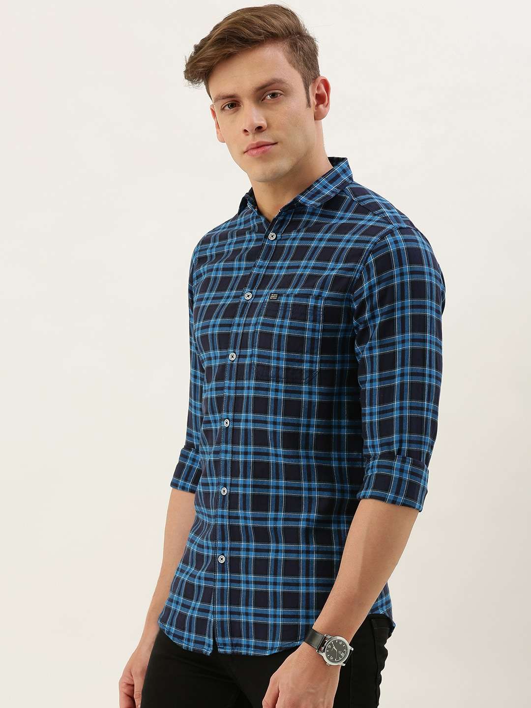 Shop Men Casual Checked Shirt Online.