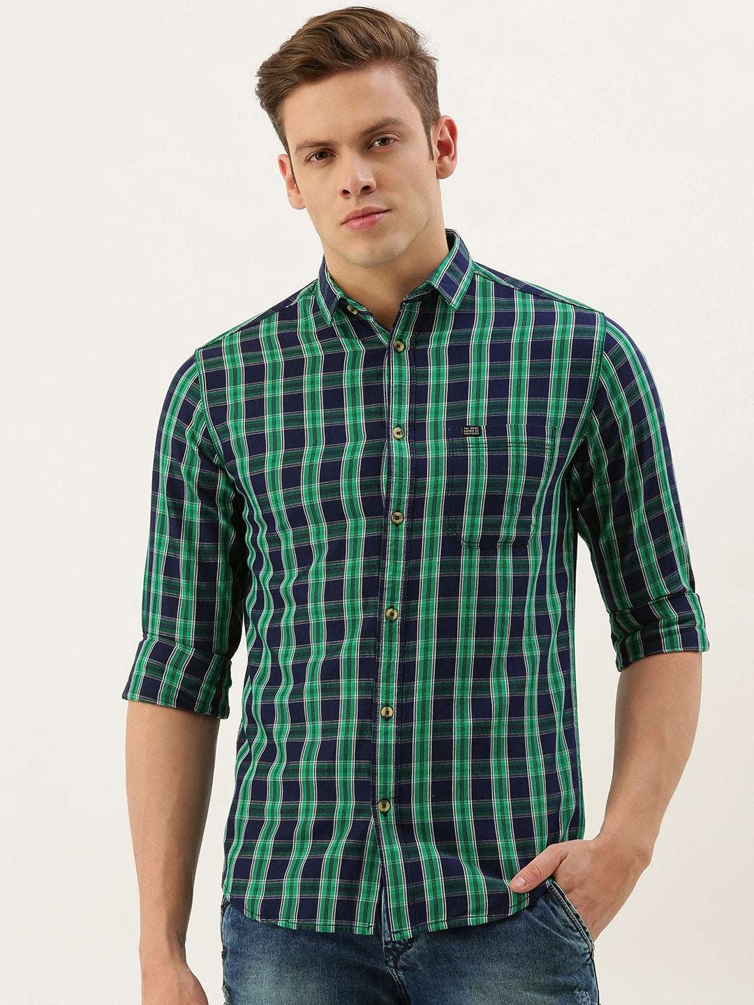 Shop Men Casual Checked Shirt Online.