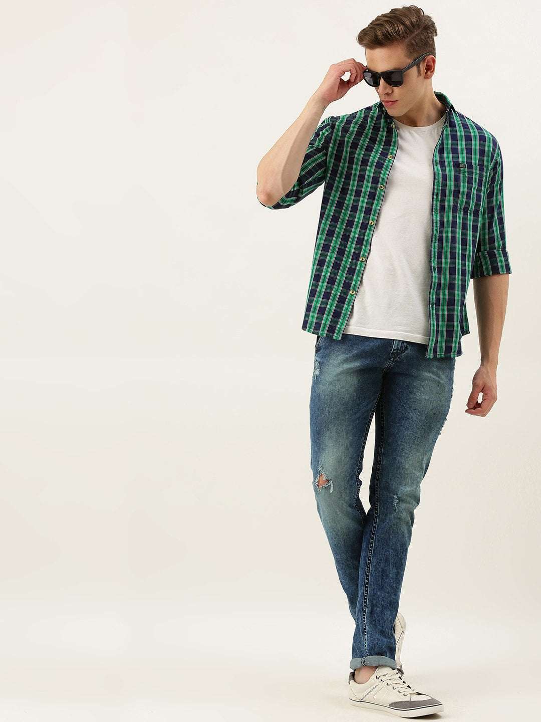 Shop Men Casual Checked Shirt Online.