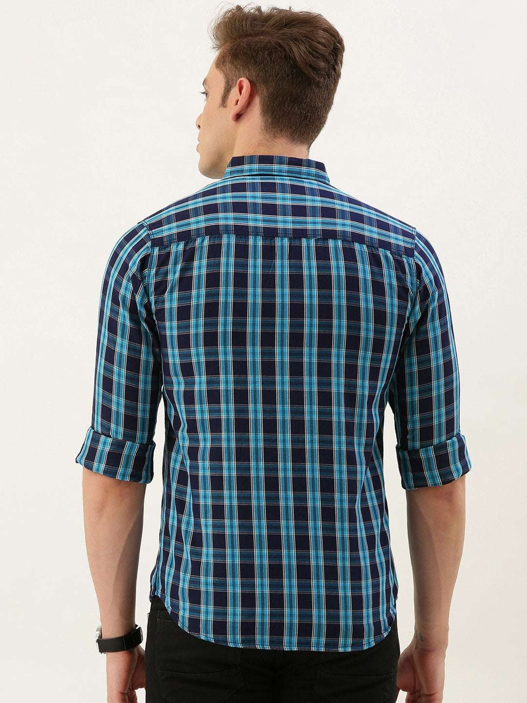 Shop Men Casual Checked Shirt Online.