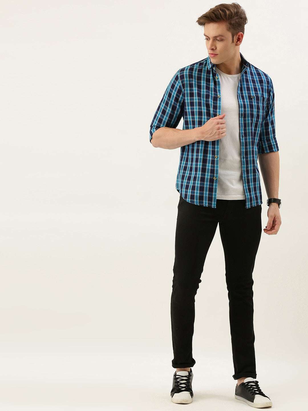 Shop Men Casual Checked Shirt Online.