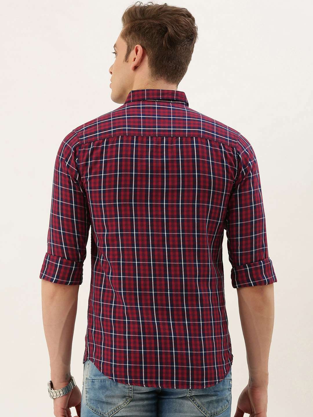 Shop Men Casual Checked Shirt Online.