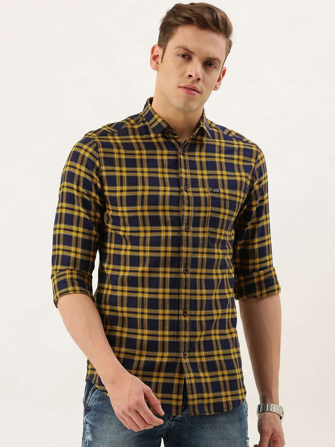 Shop Men Casual Checked Shirt Online.