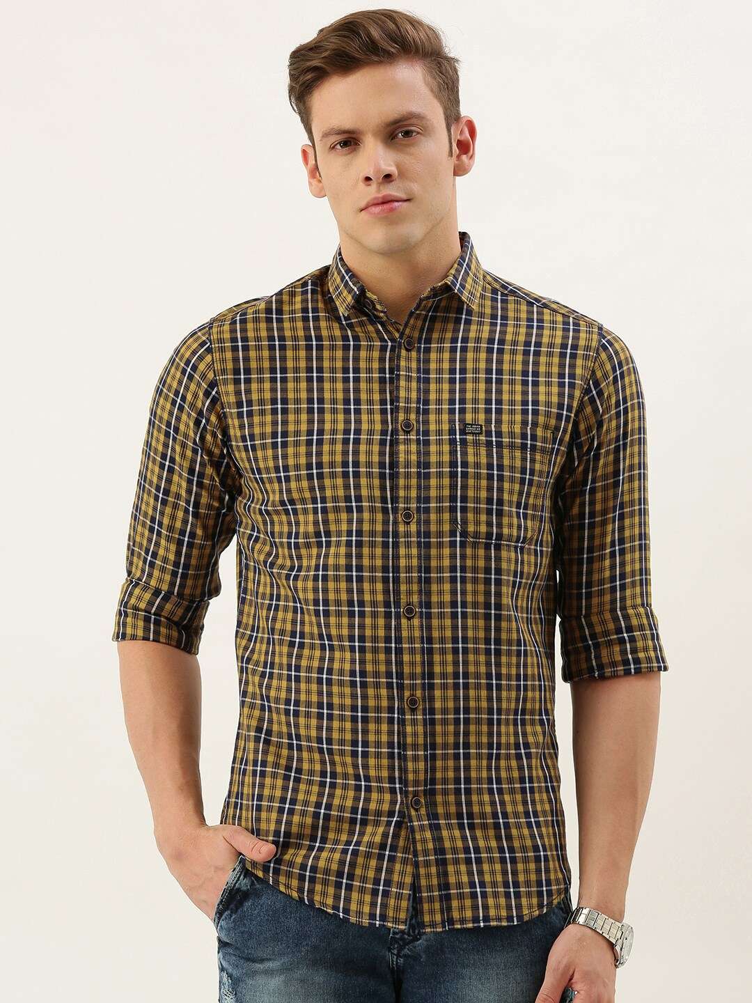 Shop Men Casual Checked Shirt Online.