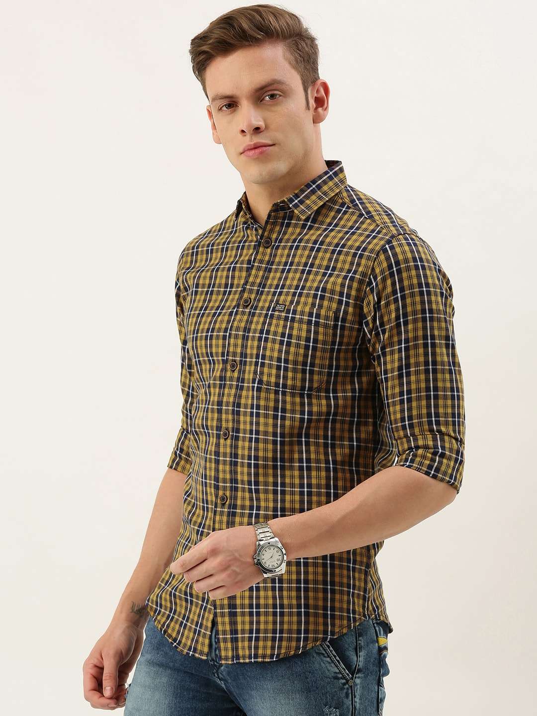 Shop Men Casual Checked Shirt Online.