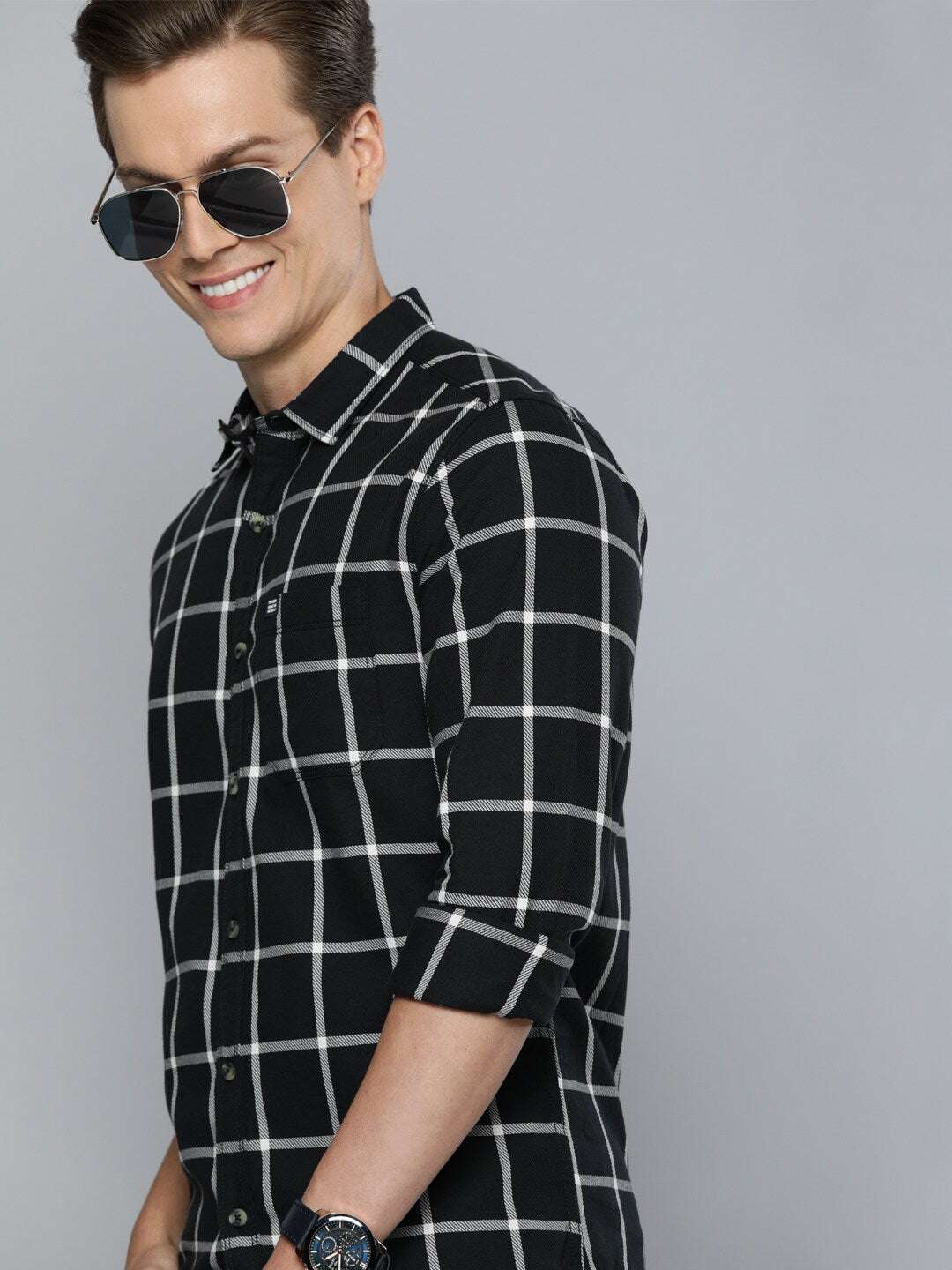 Shop Men Checked Shirt Online.