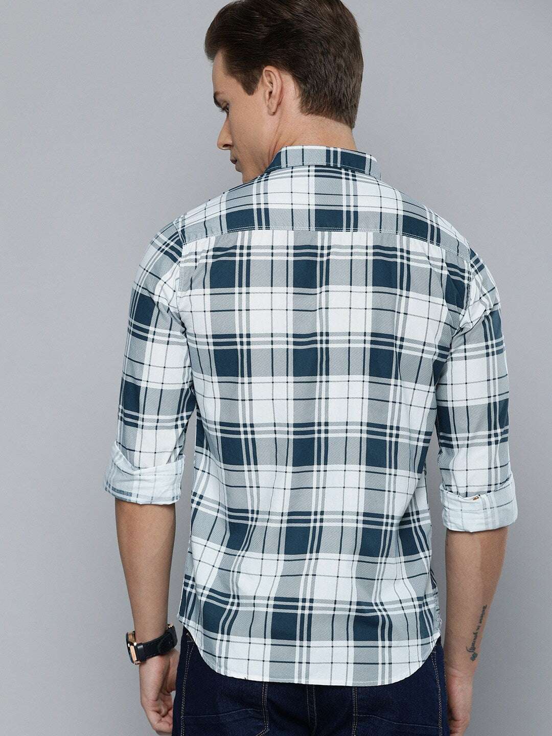 Shop Men's Checked Slim Fit Shirt Online.