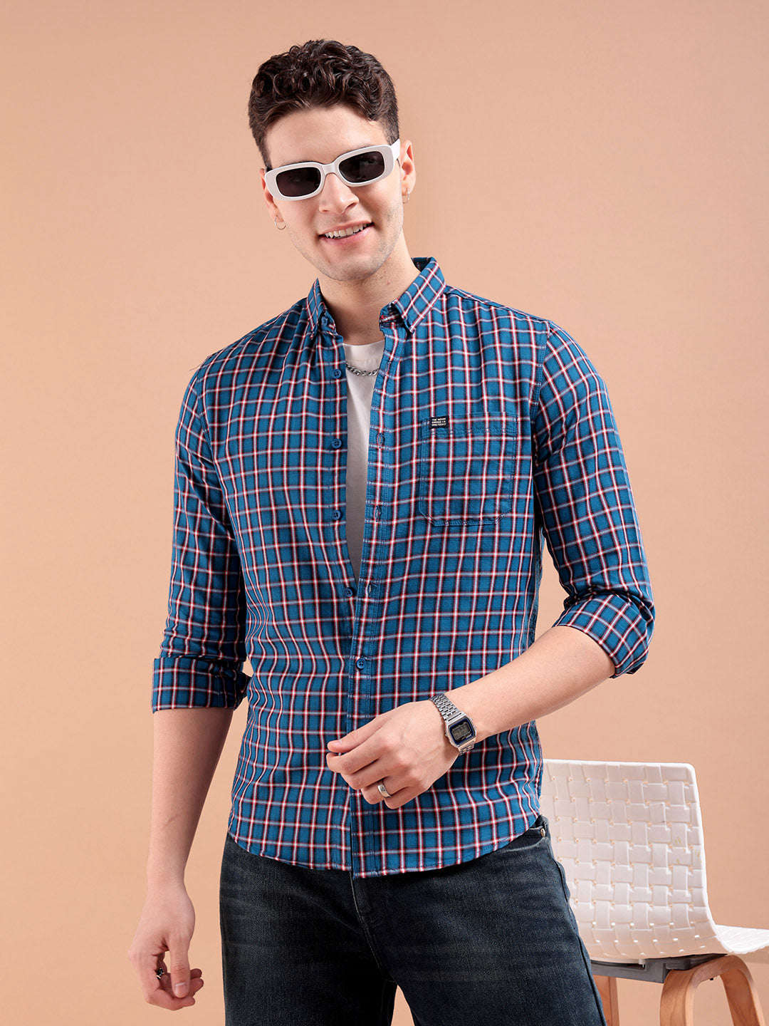 Shop Men Checked Shirt Online.