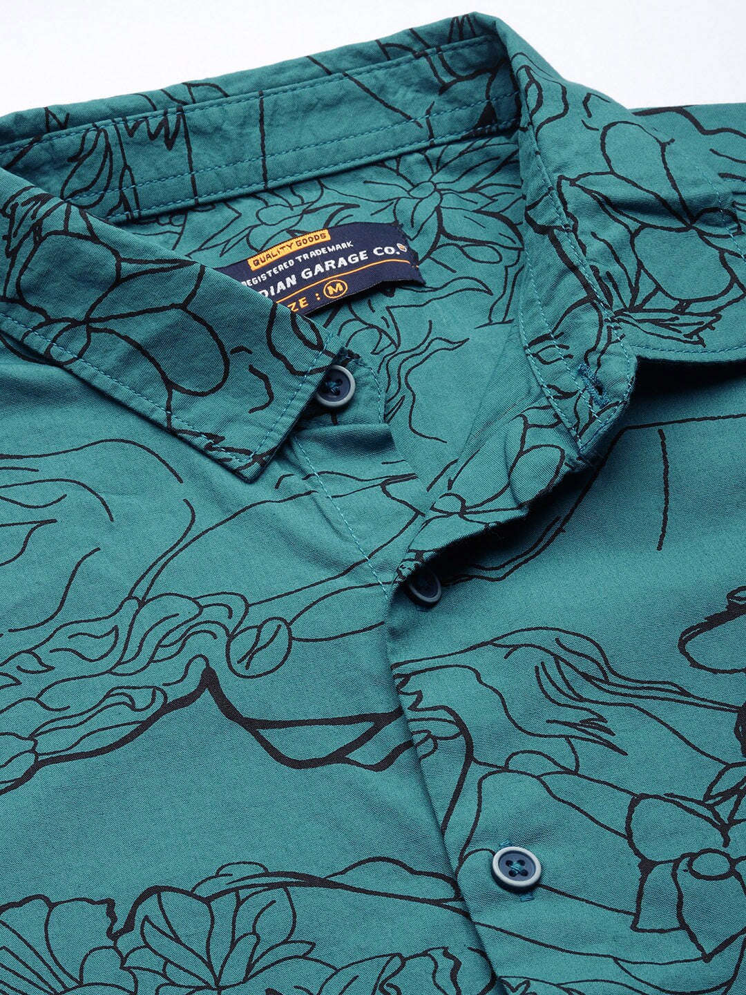 Shop The Indian Garage Co Men Blue Classic Graphic Printed Casual Shirt Online.