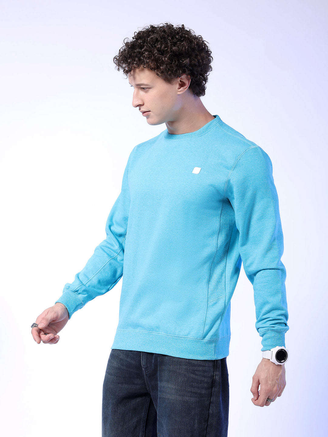 Shop Men's Solid Regular Fit Sweatshirt Online.