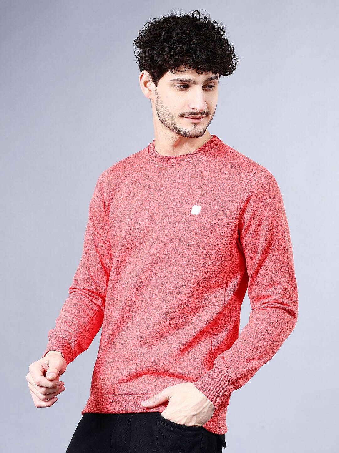 Shop Men's Solid Regular Fit Sweatshirt Online.