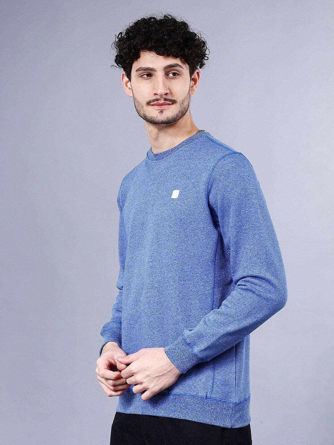 Shop Men's Solid Regular Fit Sweatshirt Online.