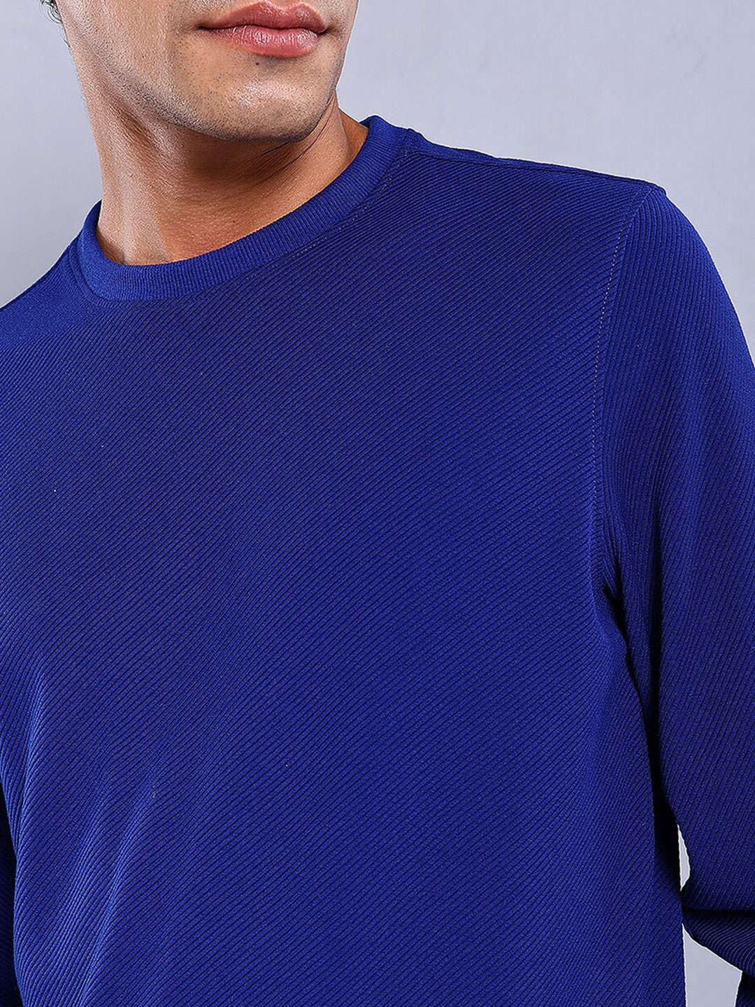 Shop Men's Textured Regular Fit Sweatshirt Online.