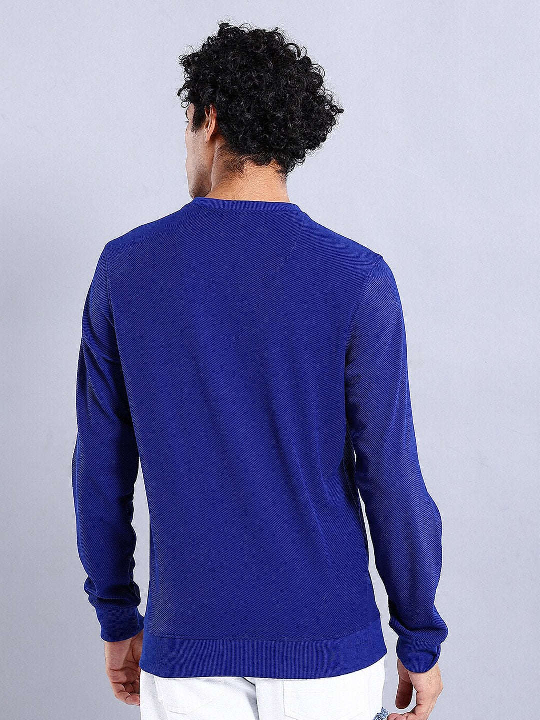 Shop Men's Textured Regular Fit Sweatshirt Online.