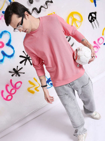 Shop Men's Textured Regular Fit Sweatshirt Online.