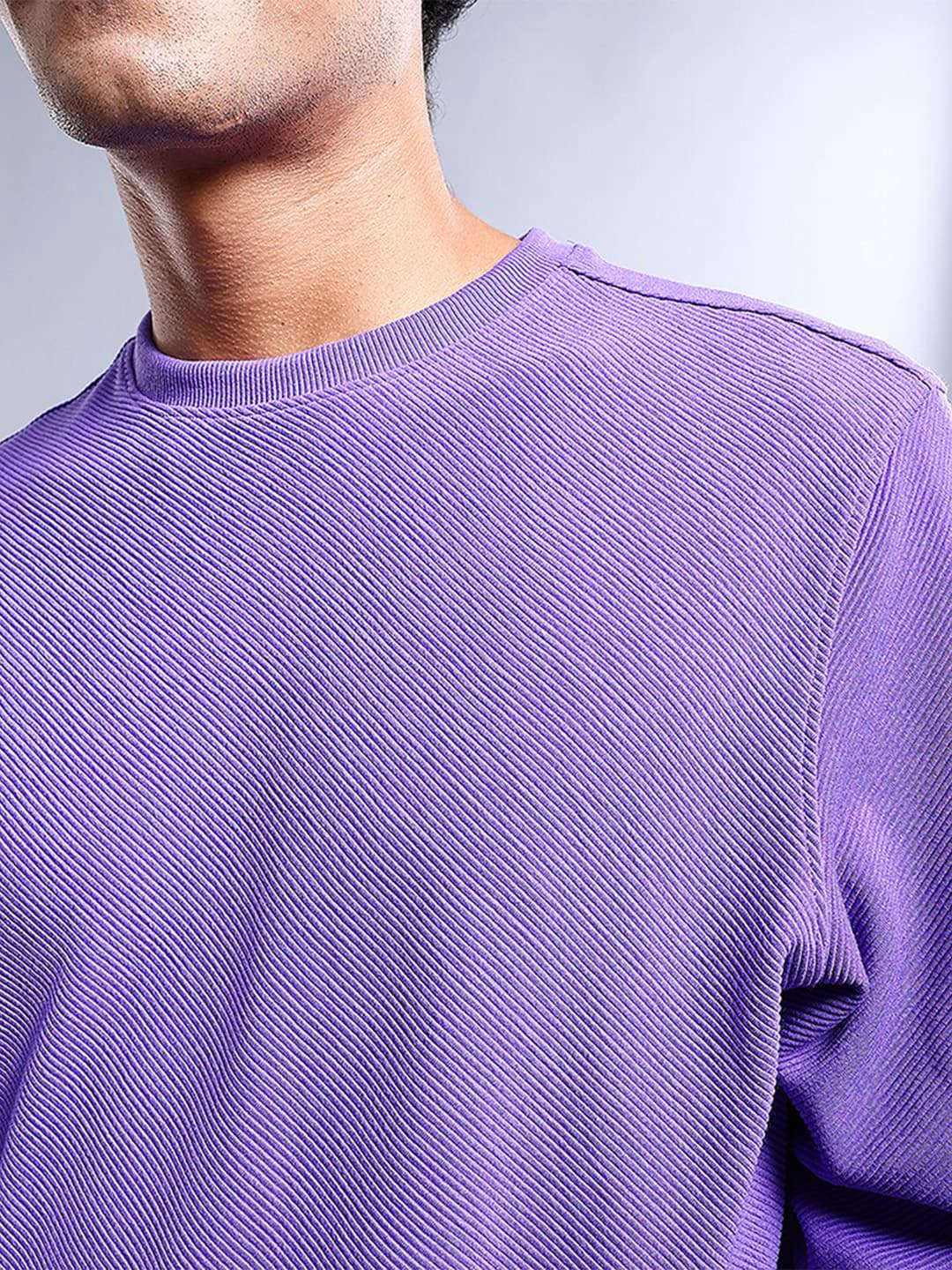 Shop Men's Textured Regular Fit Sweatshirt Online.