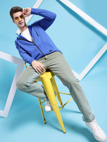 Shop Men's Textured Regular Fit Sweatshirt Online.