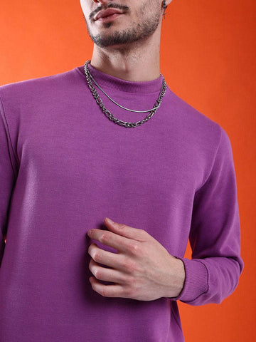Shop Men's Solid Regular Fit Sweatshirt Online.