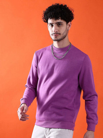Shop Men's Solid Regular Fit Sweatshirt Online.