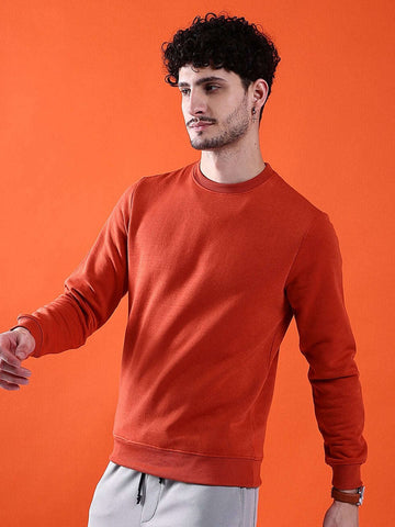 Shop Men's Solid Regular Fit Sweatshirt Online.