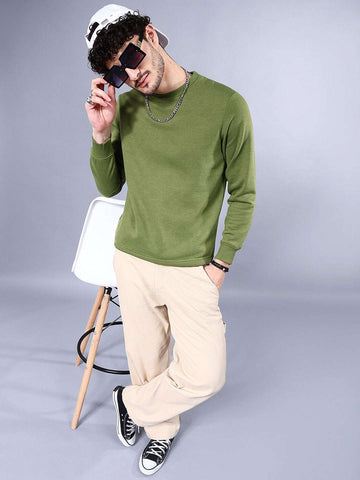 Shop Men's Solid Regular Fit Sweatshirt Online.