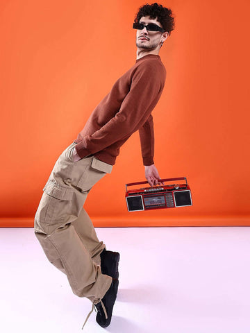 Shop Men's Solid Regular Fit Sweatshirt Online.