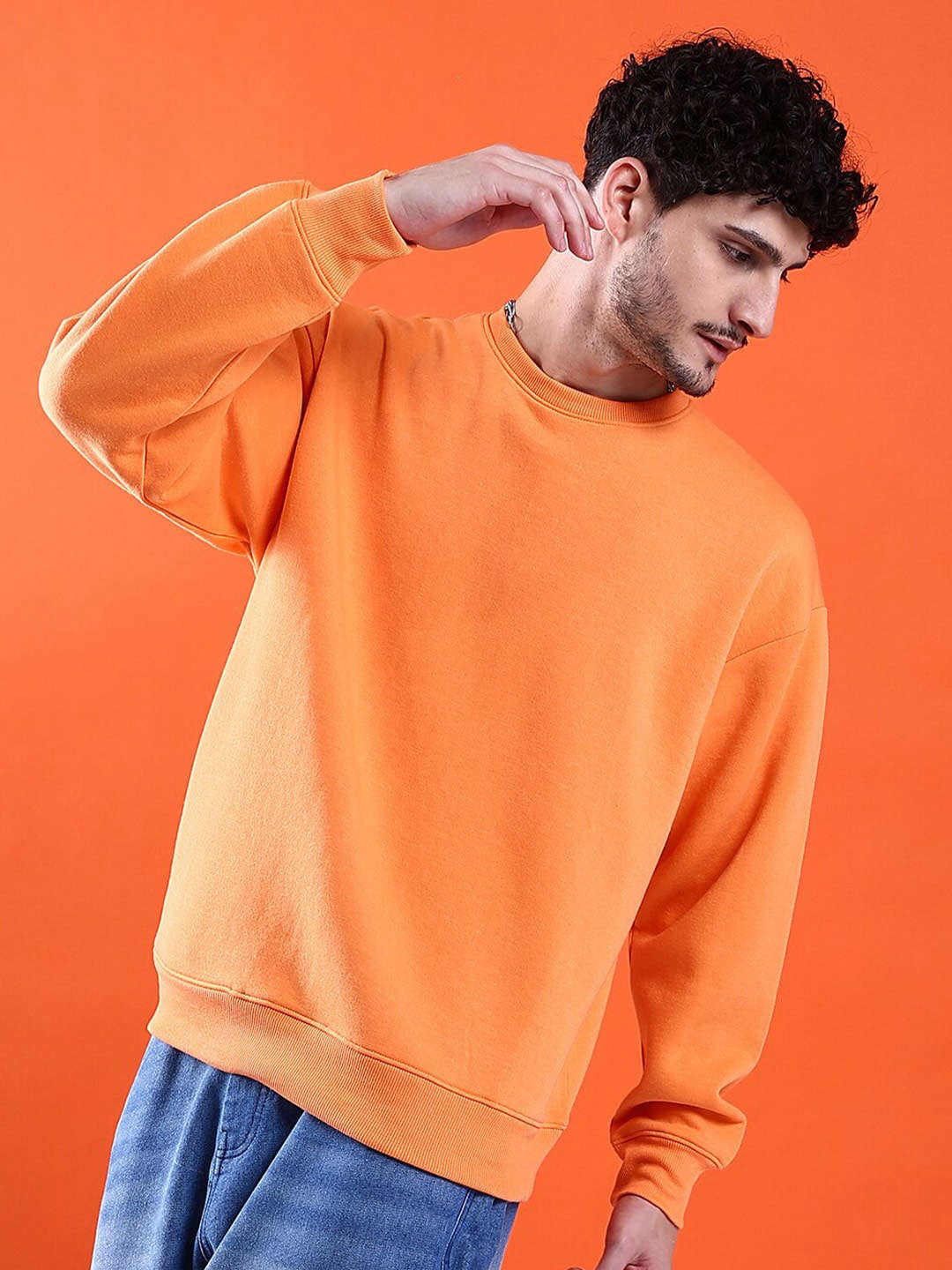 Shop Men's Solid Oversized Sweatshirt Online.