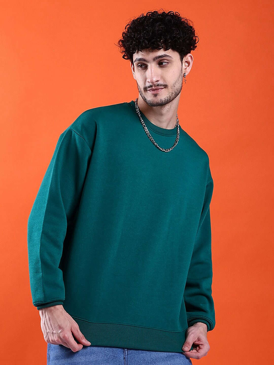 Shop Men's Solid Oversized Sweatshirt Online.