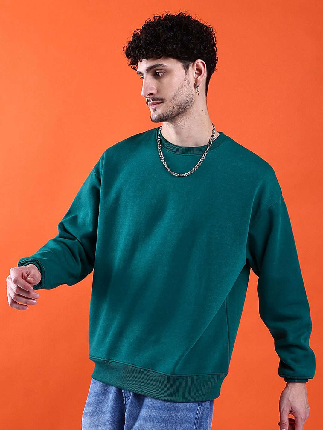 Shop Men's Solid Oversized Sweatshirt Online.