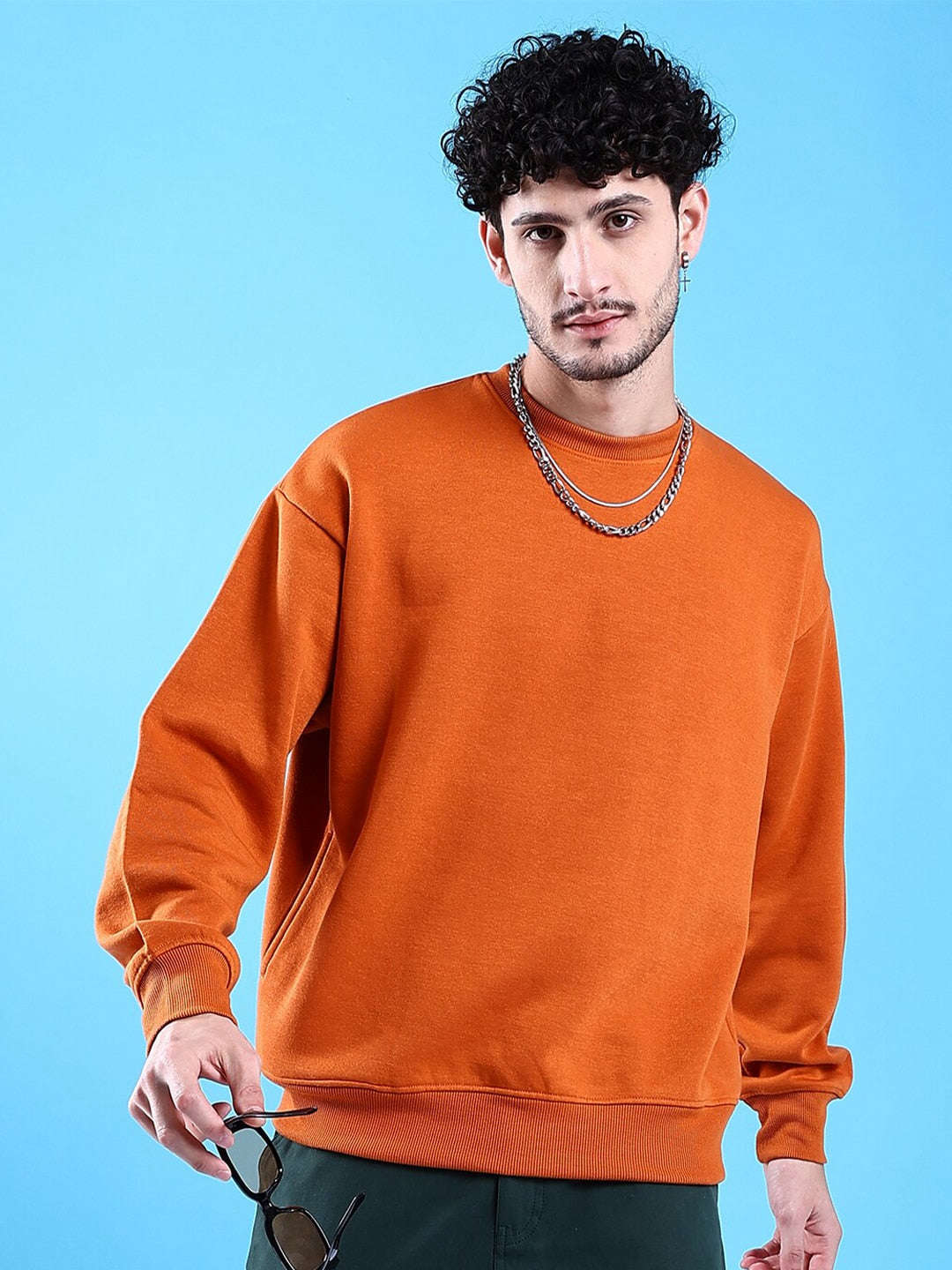 Shop Men's Solid Oversized Sweatshirt Online.