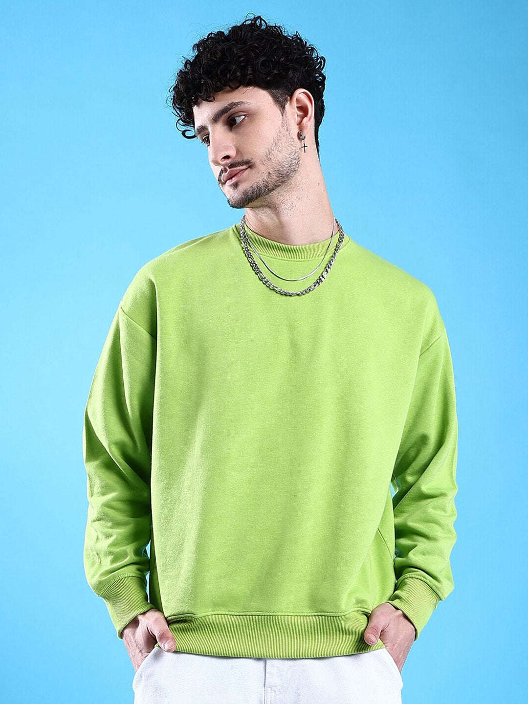 Shop Men's Solid Oversized Sweatshirt Online.