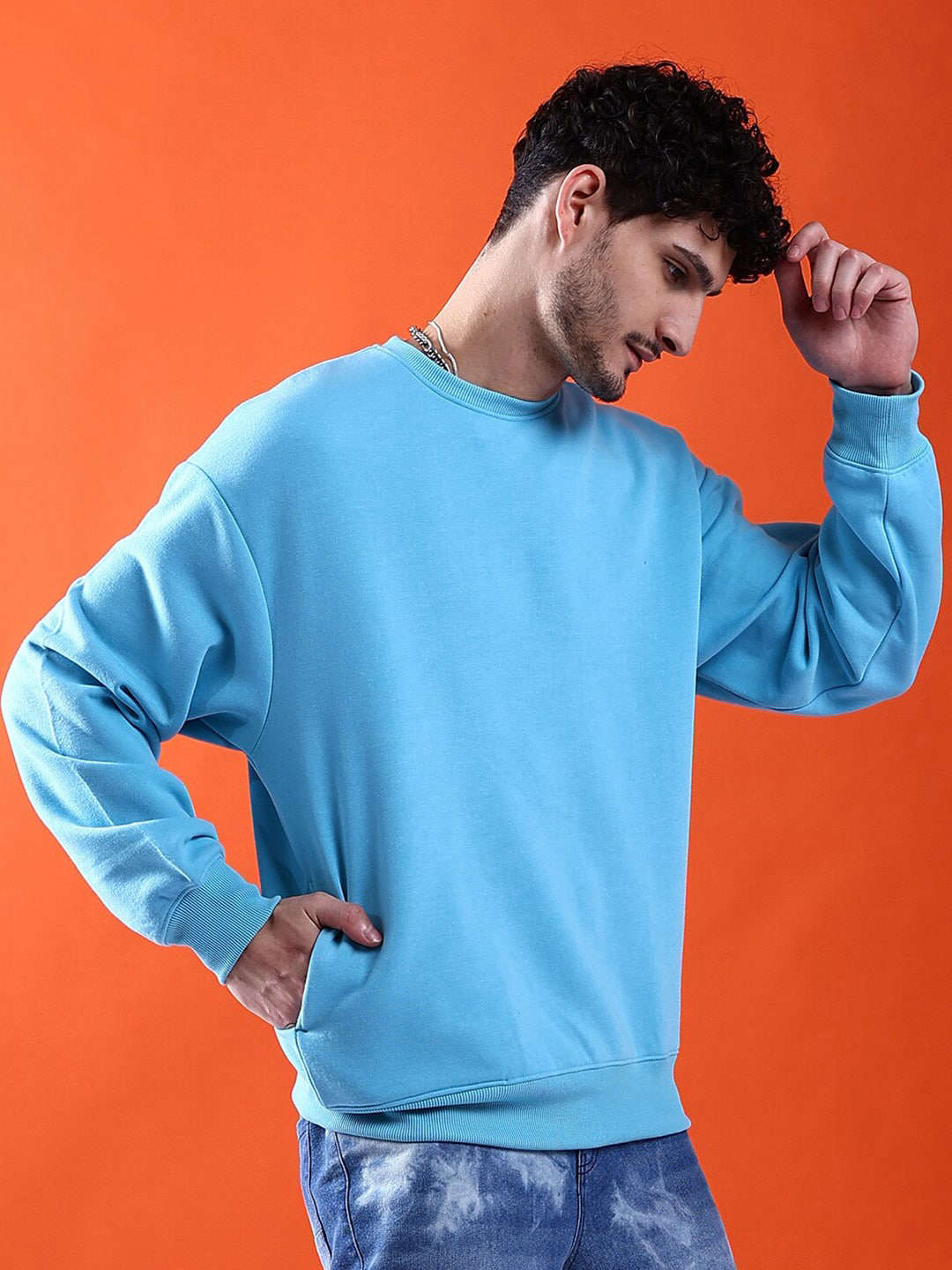 Shop Men's Solid Oversized Sweatshirt Online.