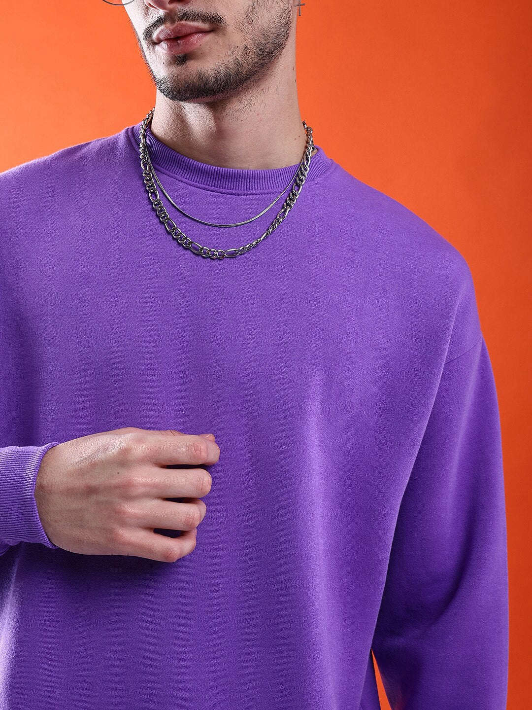 Shop Men's Solid Oversized Sweatshirt Online.