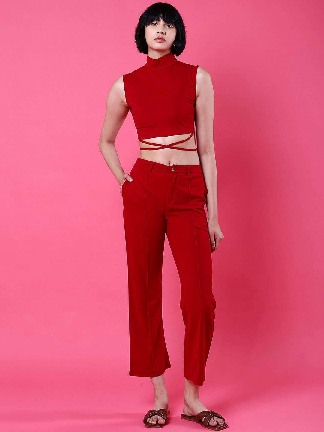 Shop Women Tie Up Co-Ord Set Online.