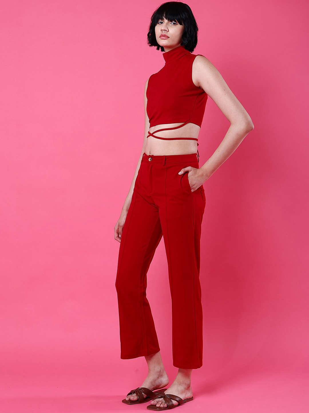 Shop Women Tie Up Co-Ord Set Online.