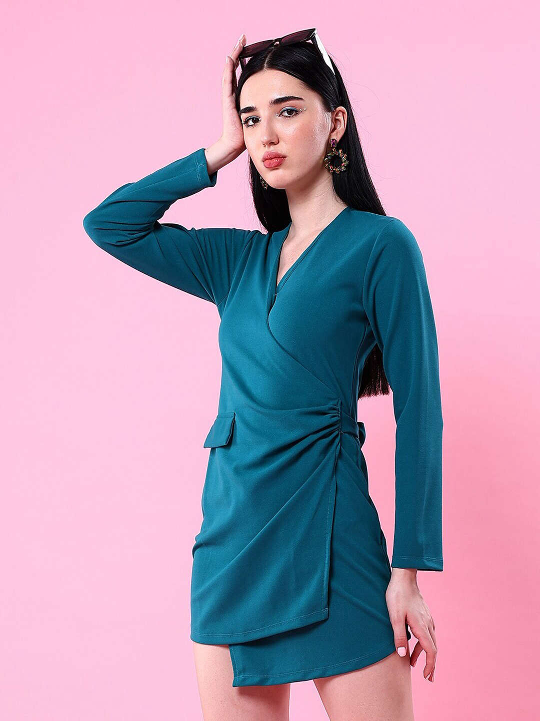 Shop Women Fitted Wrap Dress Online.