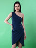 Shop Women Fitted One Shoulder Wrap Dress Online.