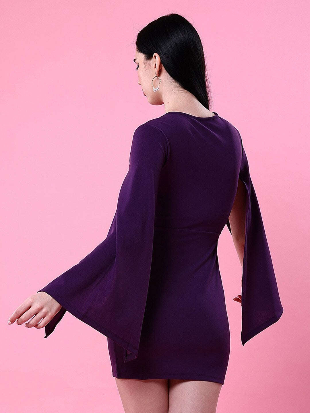 Shop Women Cape Sleeve Bodycon Dress Online.