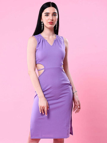 Shop Women Waist Cut Out Tie Up Bodycon Dress Online.