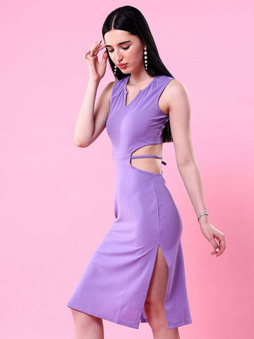 Shop Women Waist Cut Out Tie Up Bodycon Dress Online.