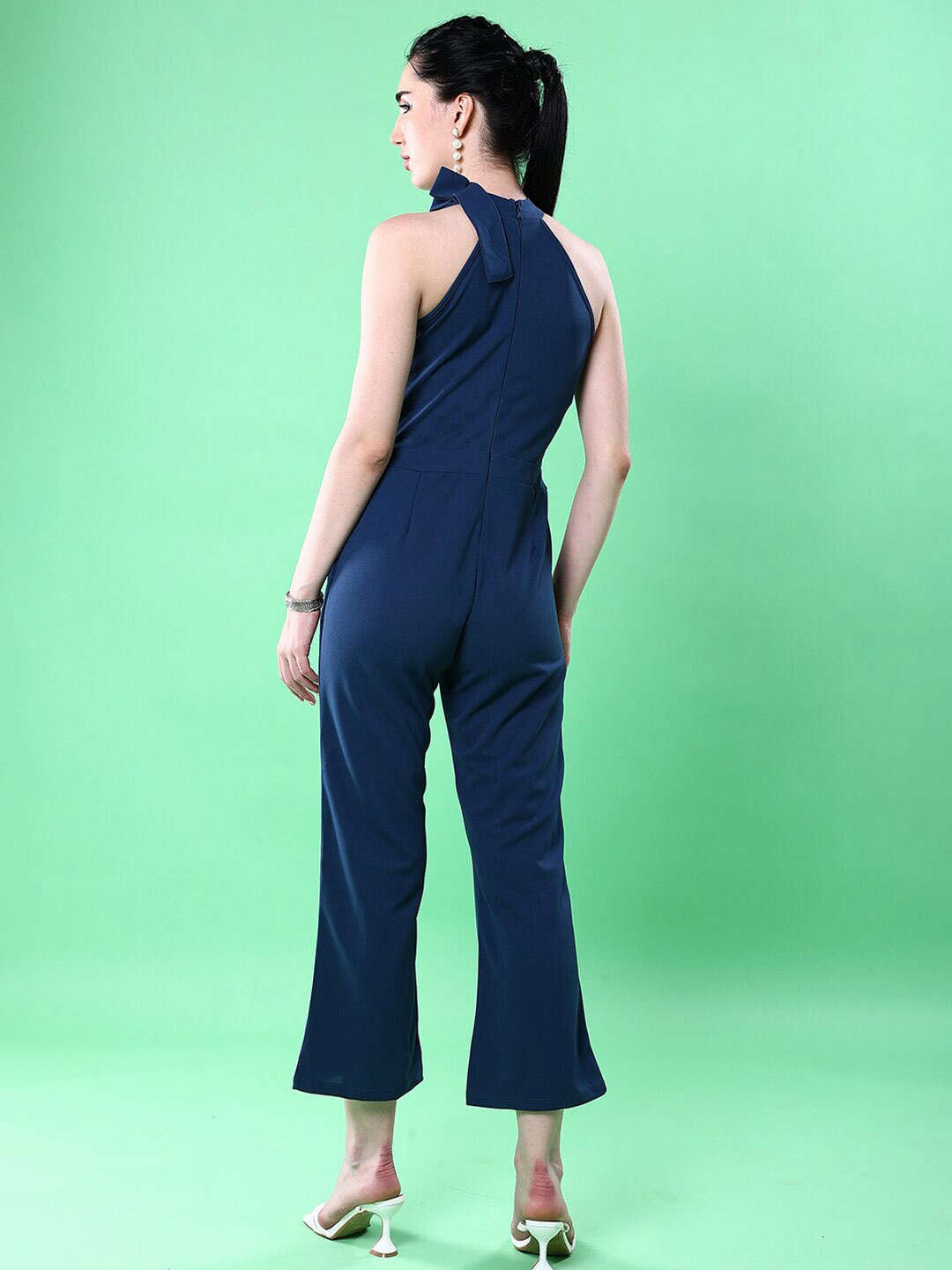 Shop Women One Shoulder Tie Up Jumpsuit Online.