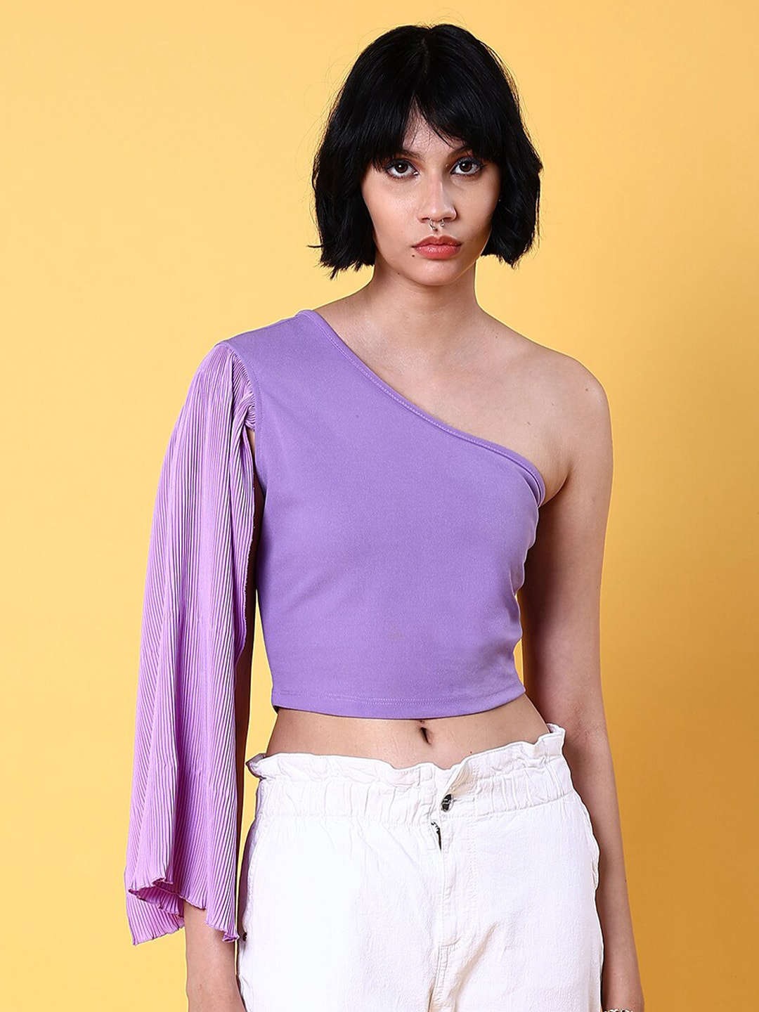 Shop Women Fitted One Shoulder Top Online.